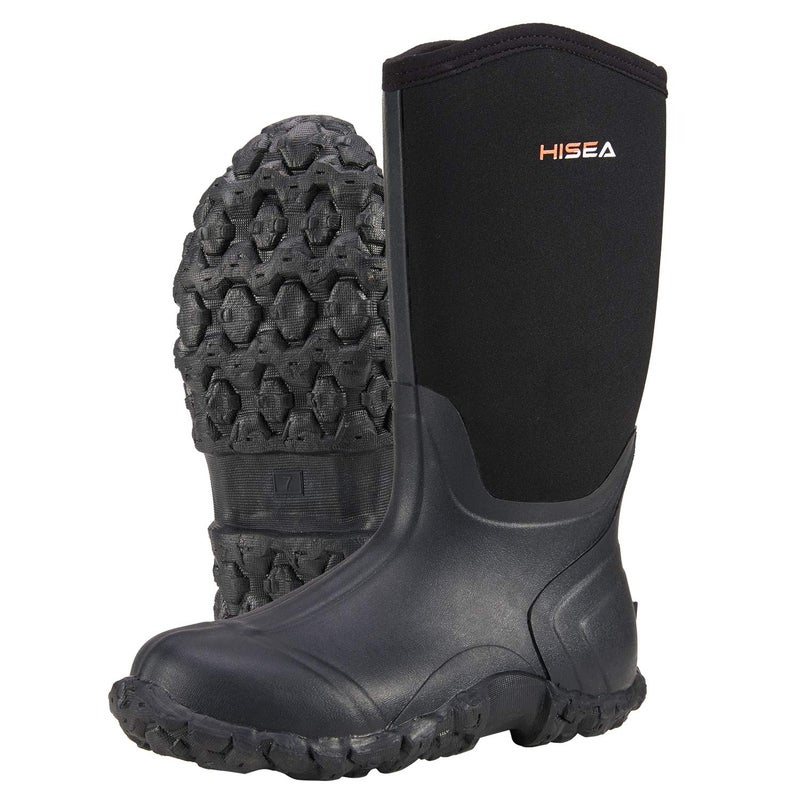 HISEA Men's Mid Rain Boots Waterproof Rubber Boots for Men Mud Boots Outdoor - Image 1